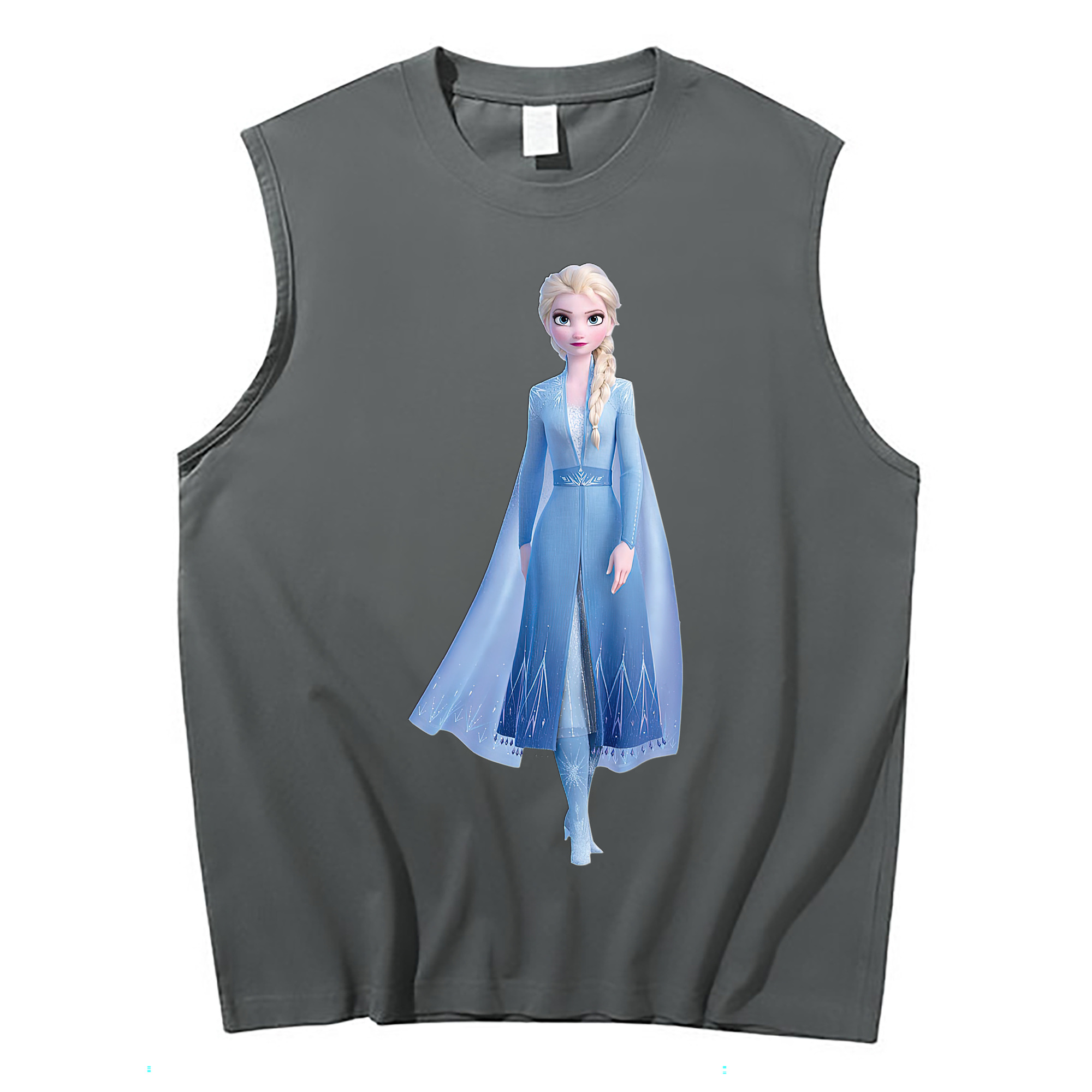 （画像用） アナと雪の女王 アンナ エルサ Frozen Anna Elsa コットン100％タンクトップ（フロントプリント）